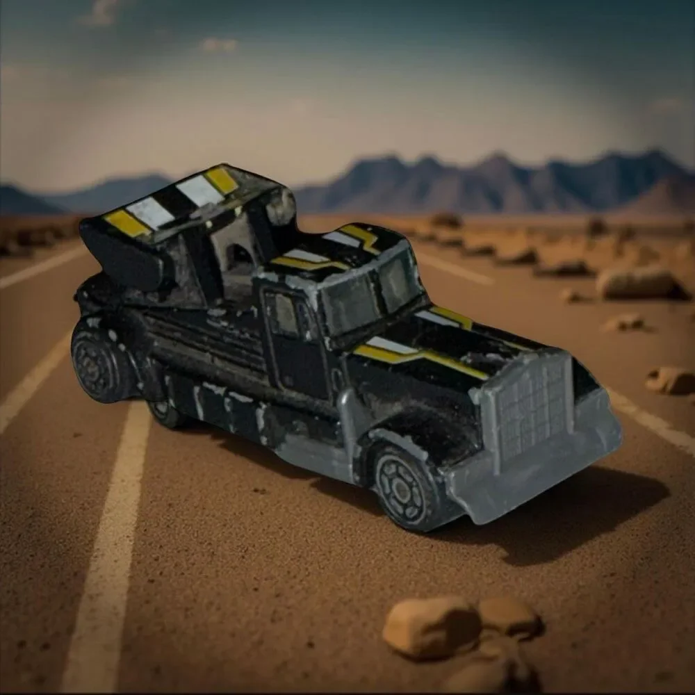 Vintage Diecast 1981 Kidco Racing Semi Truck Black & Yellow Vehicle